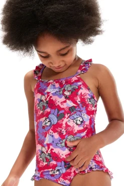 Baby Girls Printed Thin Strap Frill One Piece Swimsuit (fato De Banho De Uma Peça Com Alças Finas) Speedo Learn To Swim