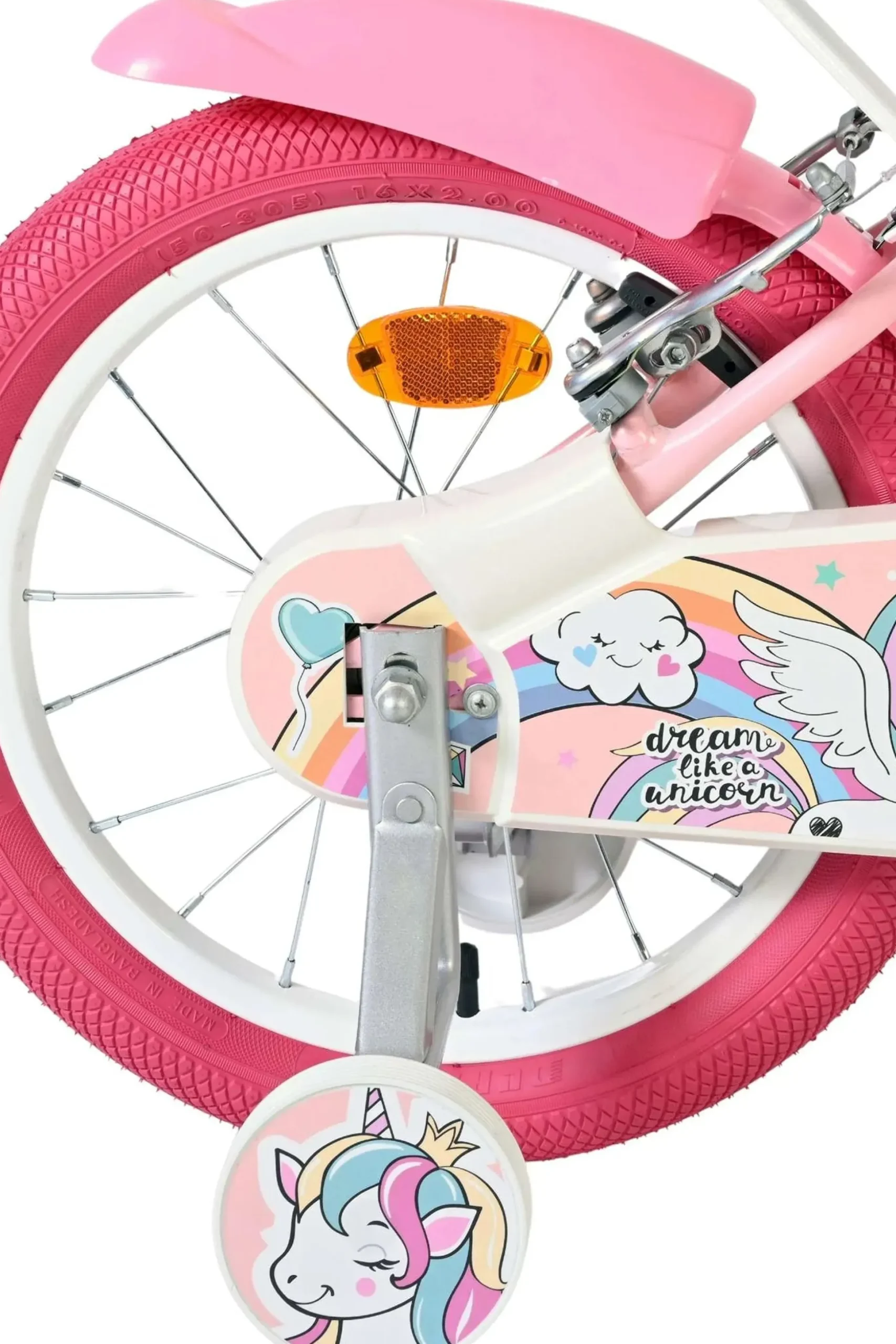 Bicicleta Criança 16 Polegadas Volare Unicorn 5-7 Anos Rosa