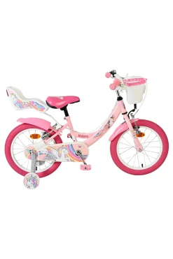Bicicleta Criança 16 Polegadas Volare Unicorn 5-7 Anos Rosa