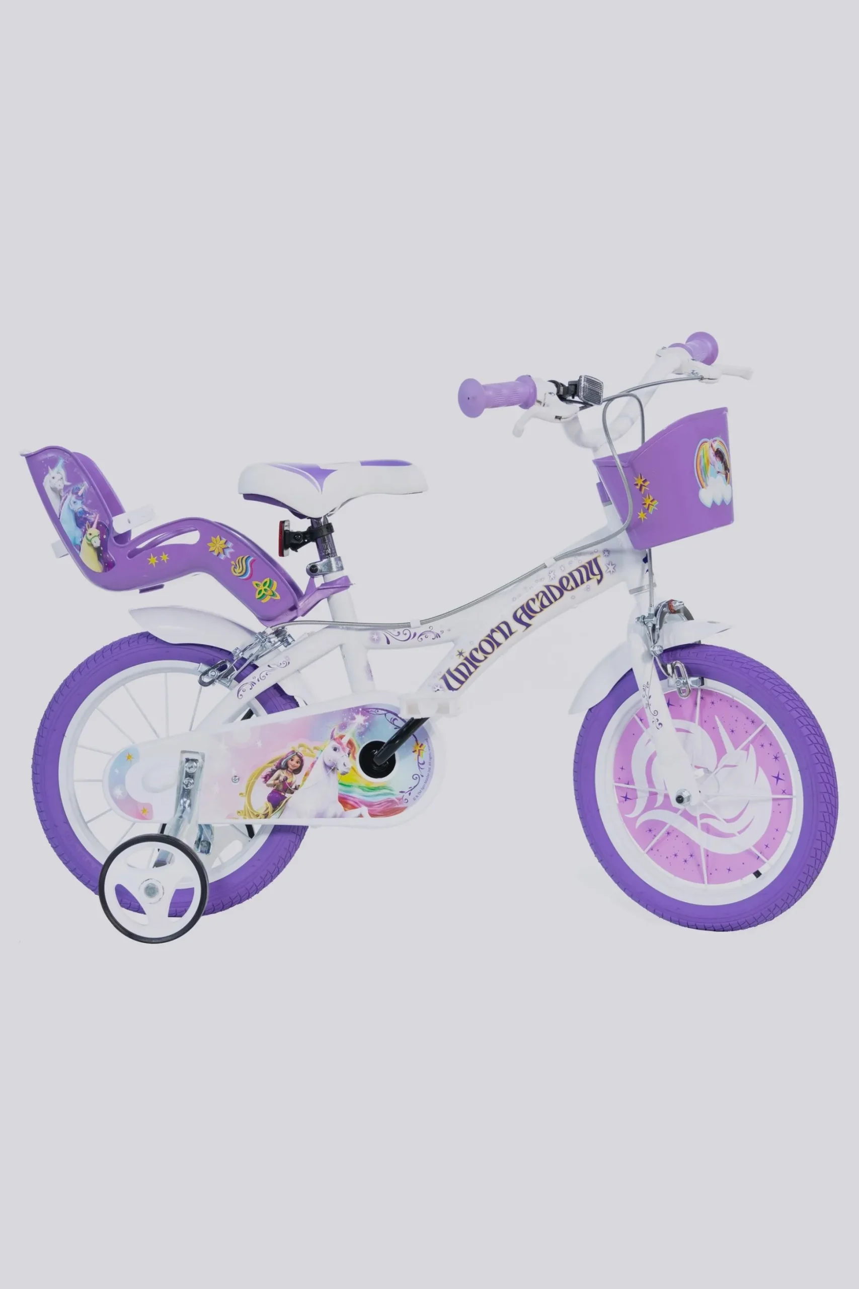 Bicicleta De Criança 14 Polegadas Unicorn Academy 4-6 Anos