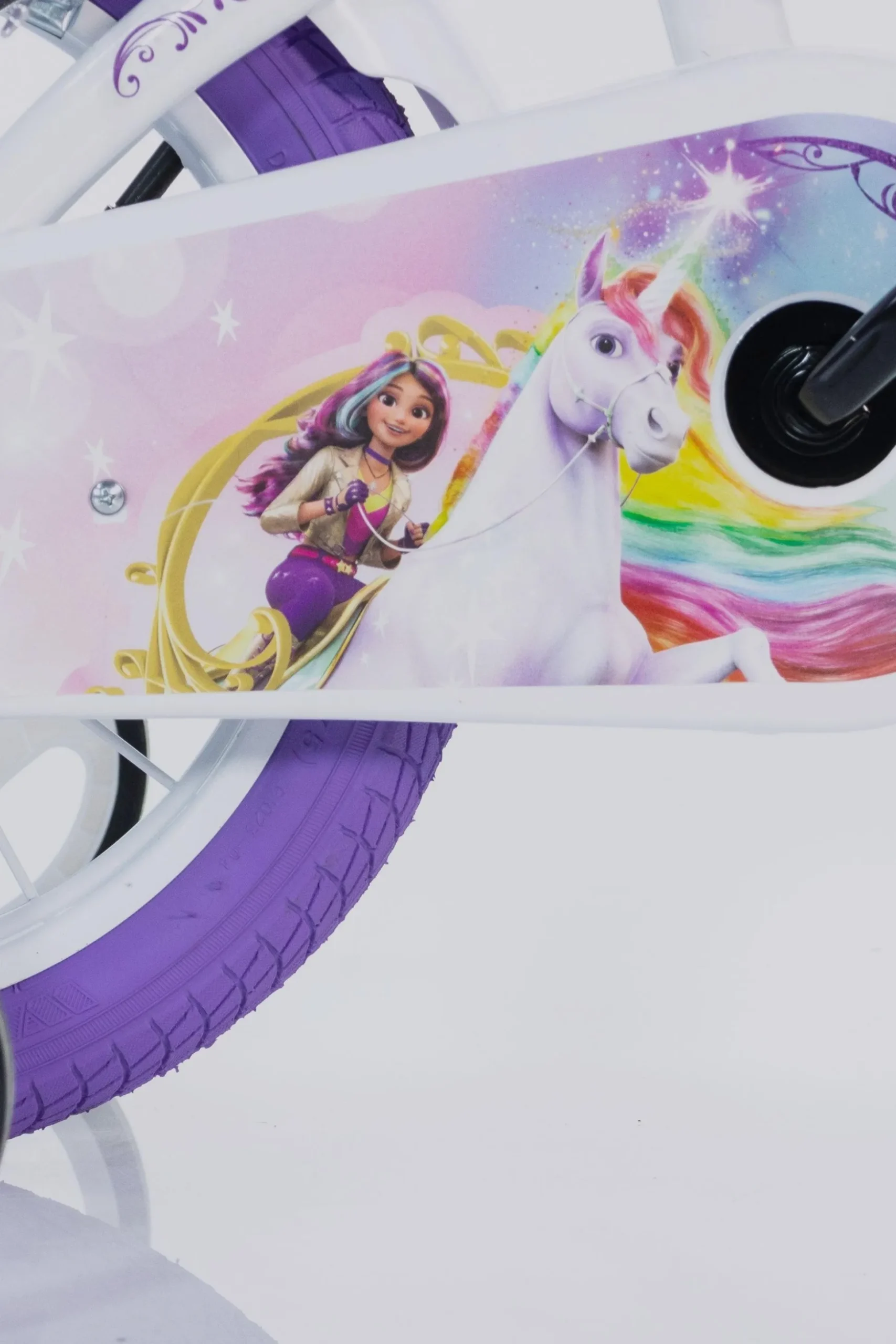 Bicicleta De Criança 14 Polegadas Unicorn Academy 4-6 Anos