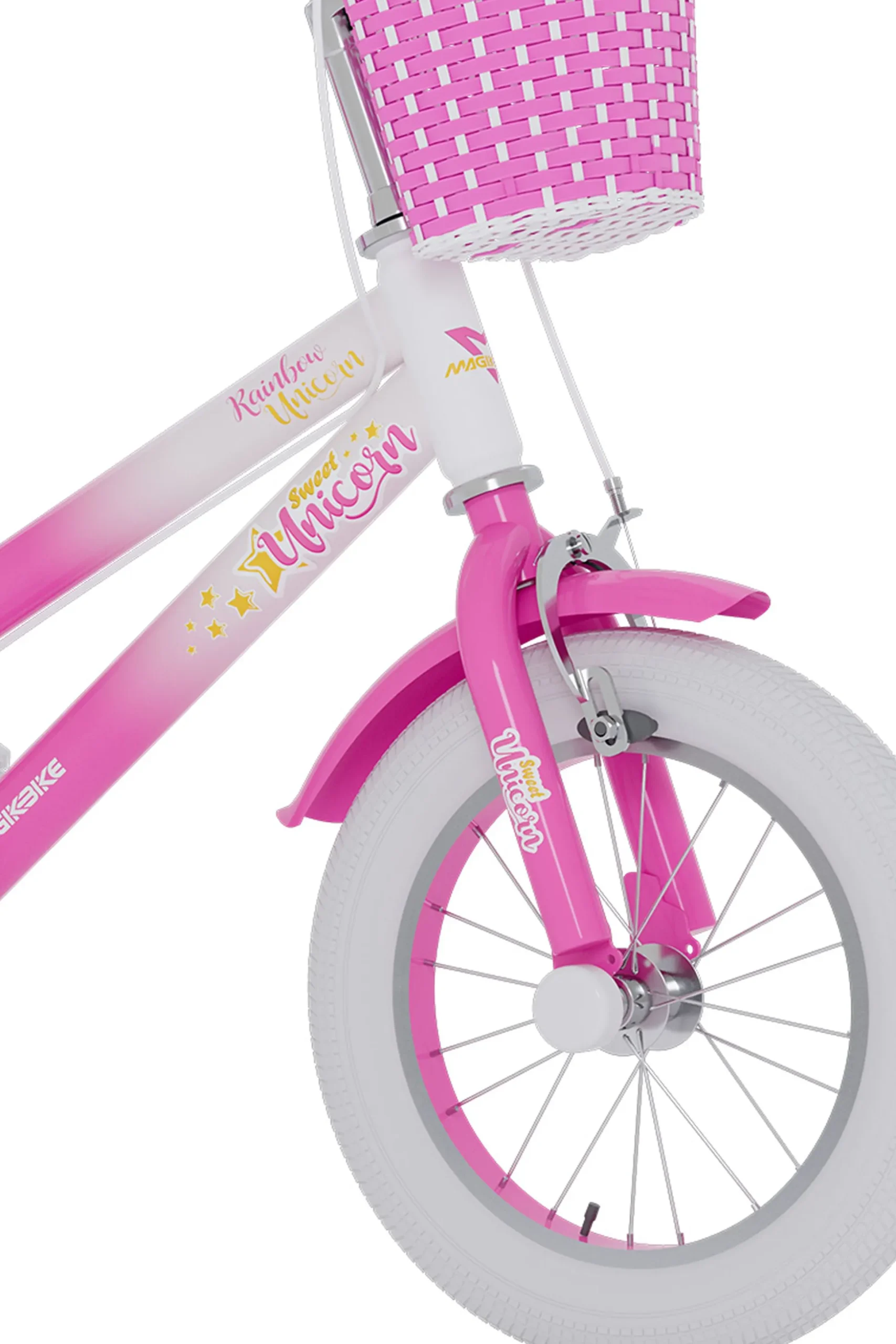 Bicicleta De Criança 12 Polegadas Magikbike Rainbow Unicorn 3 Anos