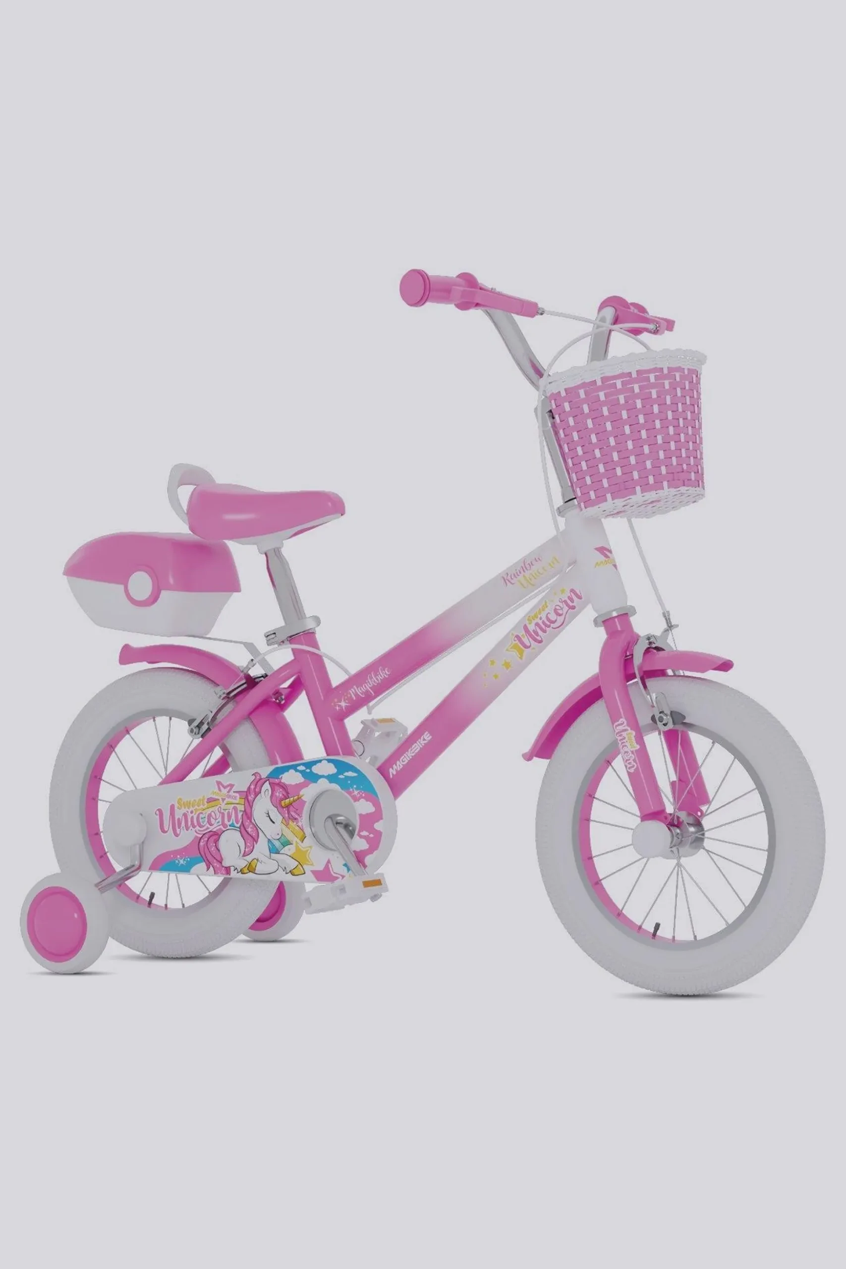 Bicicleta De Criança 12 Polegadas Magikbike Rainbow Unicorn 3 Anos