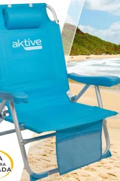 Cadeira Mochila Dobrável Alumínio Aktive Beach 5 Posições