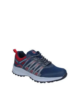Calçado Trail Running Homem J´hayber Ralon. Azul Marinho/vermelho