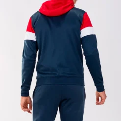 Casaco Com Capuz Joma Crew IV Azul Marinho Vermelho