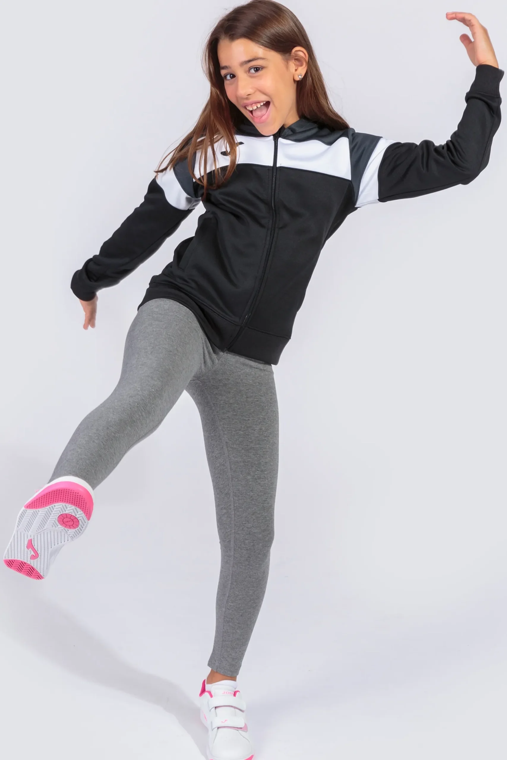 Casaco Com Capuz Joma Crew IV Preto Antracite Branco