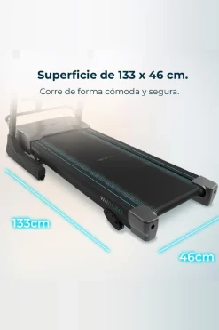 Cecotec Passadeira De Corrida Dobrável Com 2200 W De Potência Máxima. De 1 A 18 Km/h. 12 Programas Pré-definidos. Painel De Controlo Led. Superfície De Corrida 133x46 CM Com Amortecimento. Sistema De Inclinação Manual E Sistema De Dobragem Vertical Automático. Halteres E Barra De Abdominais. Dobrável, Com Rodas De Transporte, Monitor Cardiaco, Sistema De Segurança Magnético, Porta-garrafas E Suporte Para Dispositivos.