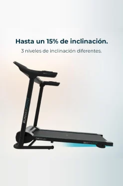 Cecotec Passadeira De Corrida Dobrável Com 1100 W De Potência. De 1 A 12 Km/h. 12 Programas Predefinidos. Painel De Controlo Led. Superfície De Corrida De 110 X 40 Cm. Dobrável, Com Rodas De Transporte, Sistema De Segurança Magnético, Monitor Cardiaco, Inclinação Manual E Suporte Para Dispositivos.