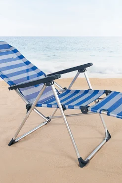 Espreguiçadeira De Praia Dobrável Listrada Com Almofada Aktive