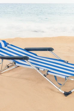Espreguiçadeira De Praia Dobrável Multiposições Com Almofada Aktive