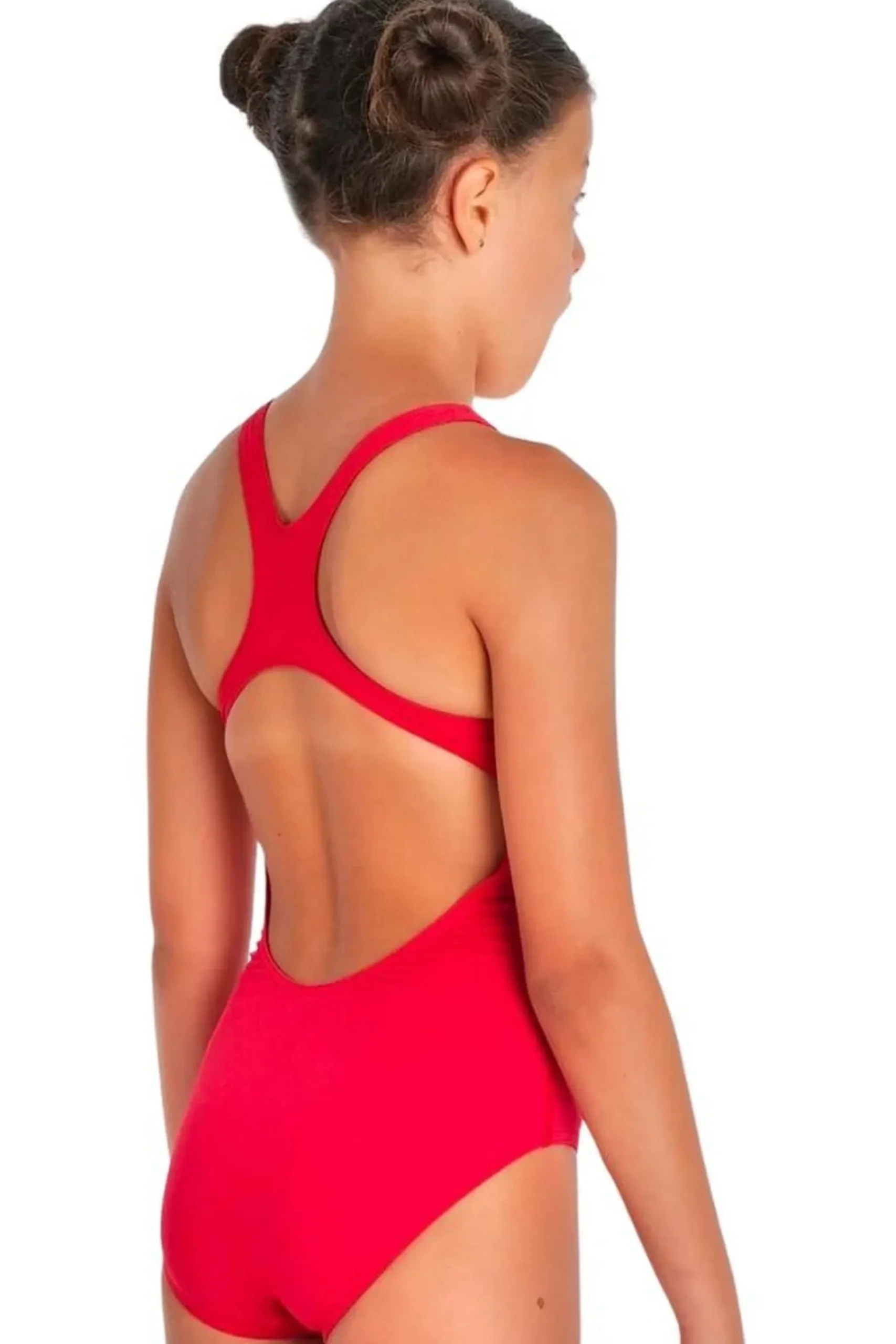Fato De Banho Para Menina Team Swim Pro Solid Red Arena
