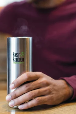 Garrafa Térmica Klean Kanteen Isolado Tkwide 20oz Com Tampa Café Cup