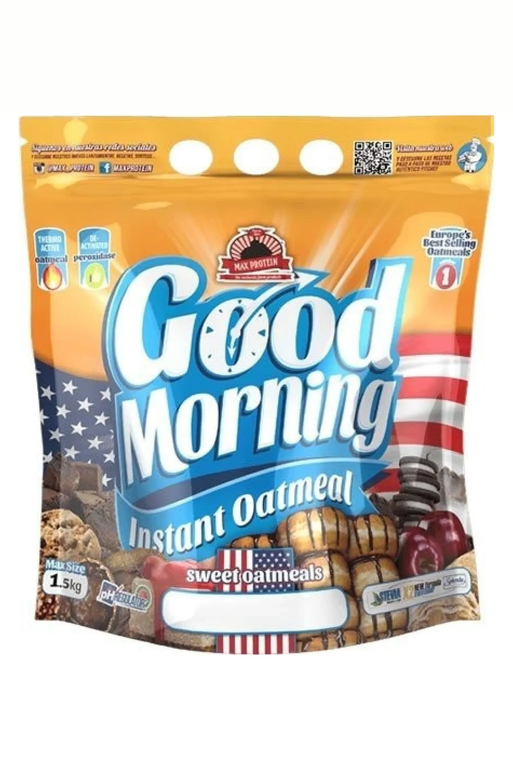Good Morning Instant Oatmeal 1.5 Kg Manteiga De Amendoim