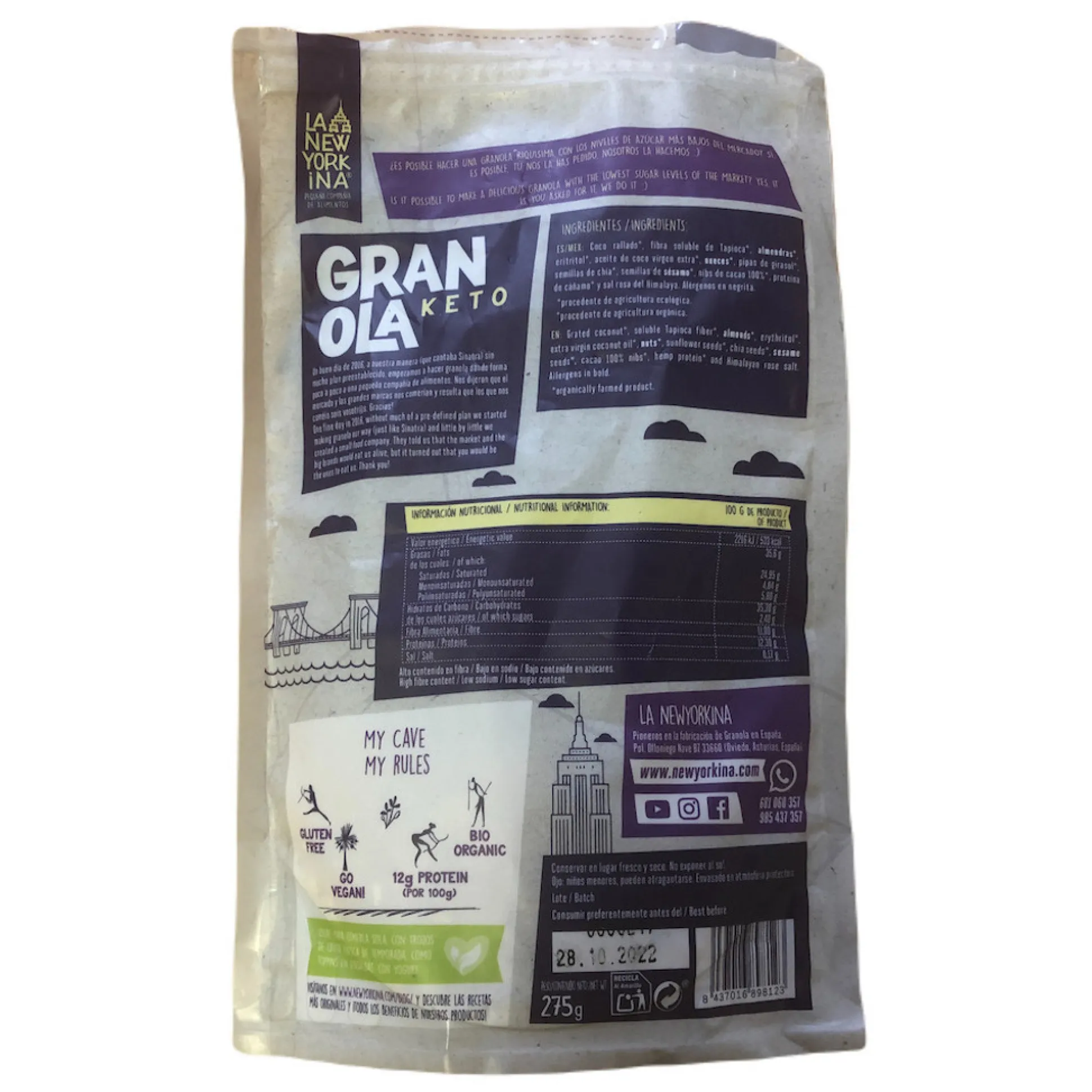 Granola Keto La Newyorkina 275gr