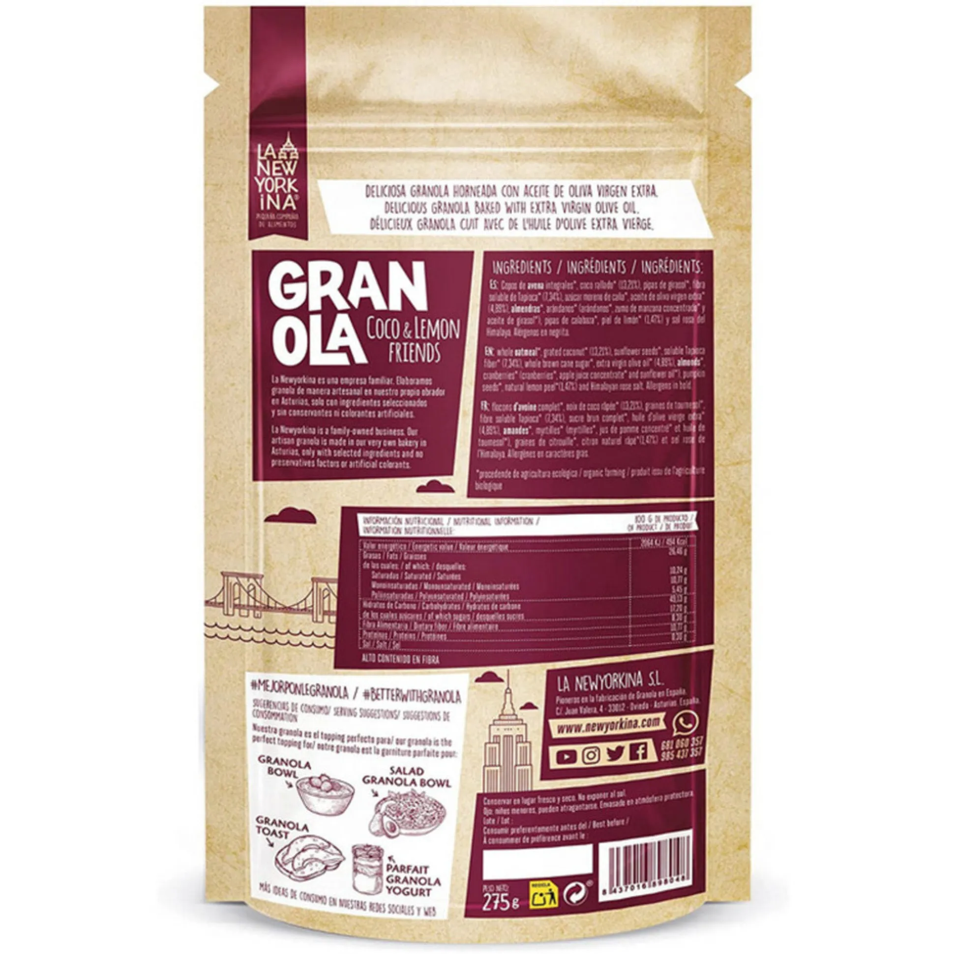 Granola La Newyorkina Coco E Limão 275gr