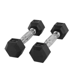 Halteres Hexagonais 1kg Fitness Tech – Conjunto Com 2 Unidades