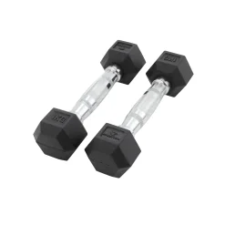 Halteres Hexagonais 1kg Fitness Tech – Conjunto Com 2 Unidades