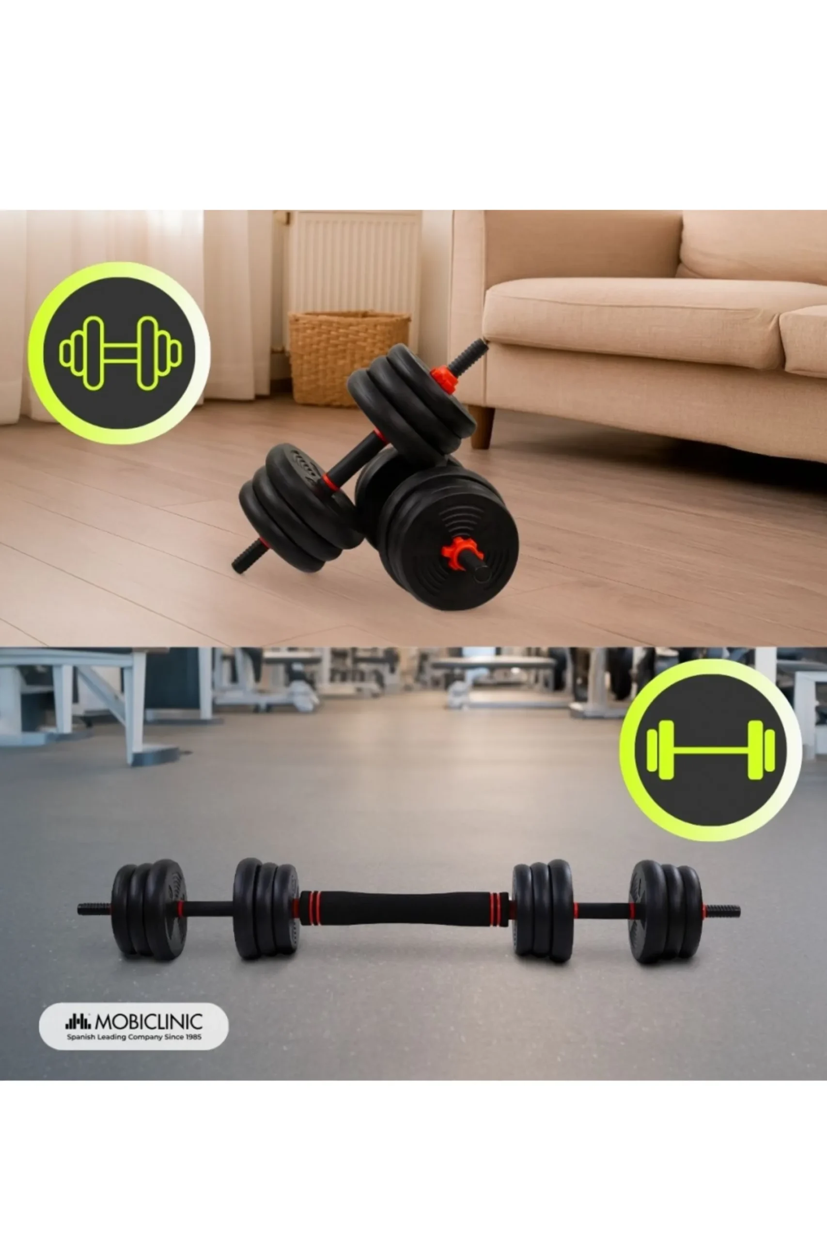 Halteres 20 Kg Kettlebell Ajustáveis Mobiclinic Mobimax