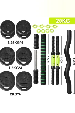 Kit Conjunto 20 Kg De Halteres 4 Em 1 Multifit