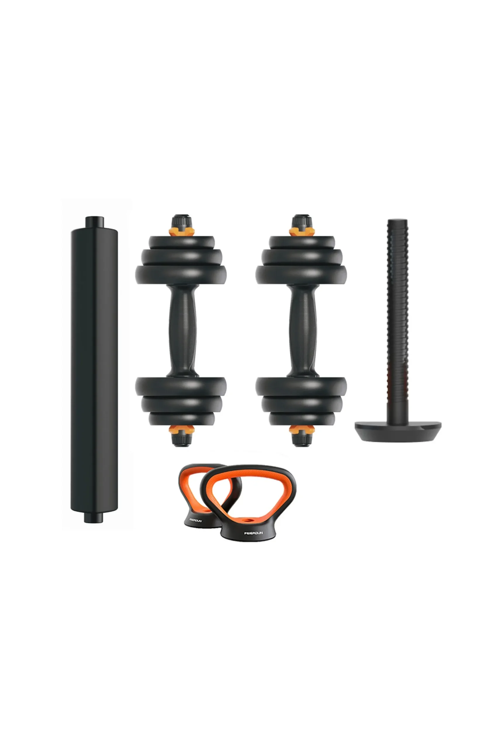 Kit De Pesos V2 20 Kg Fed: Halteres (pesos + Barras) + Barra + Kettlebell