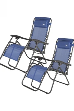 Pack De 2 Cadeiras De Jardim Dobráveis Gravidade Zero Azul 2 Posições Aktive