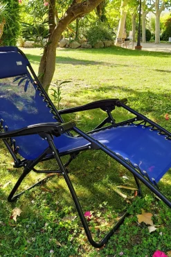 Pack De 2 Cadeiras De Jardim Dobráveis Gravidade Zero Azul 2 Posições Aktive