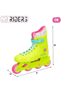 Patins Em Linha Amarelo Neon Cb Riders