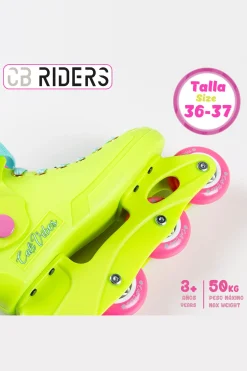 Patins Em Linha Amarelo Neon Cb Riders