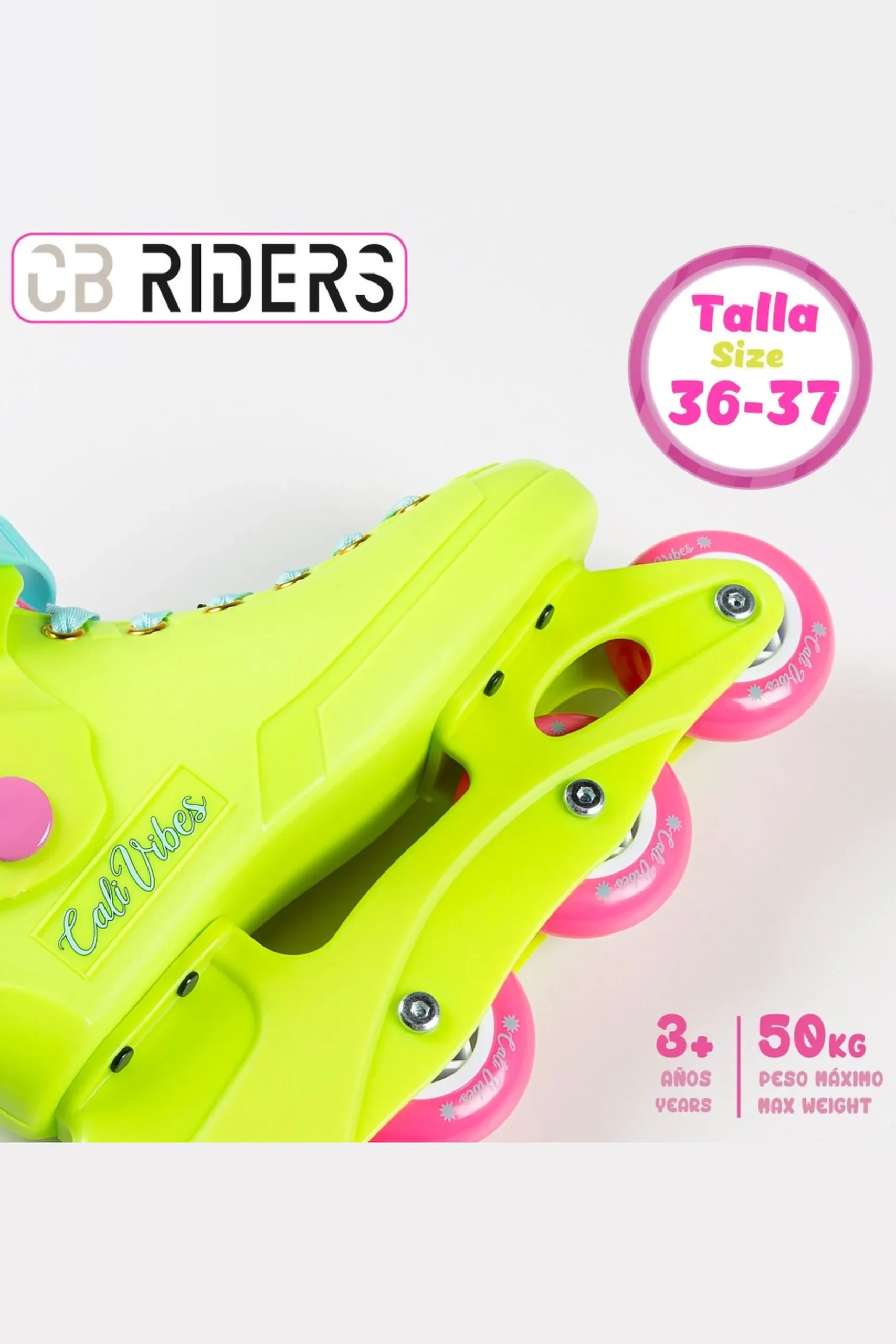 Patins Em Linha Amarelo Neon Cb Riders