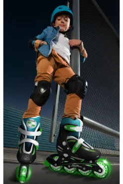 Patins Em Linha Criança Stamp Tam. 30-33 Rodas Com Luz