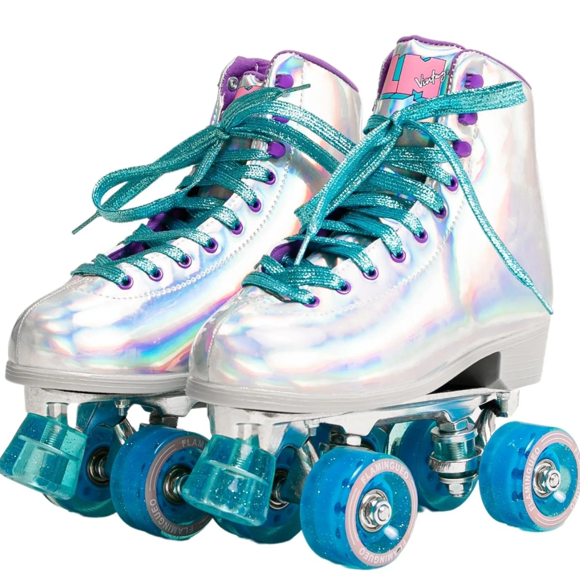 Patins Flamingueo Holográfico De 4 Rodas