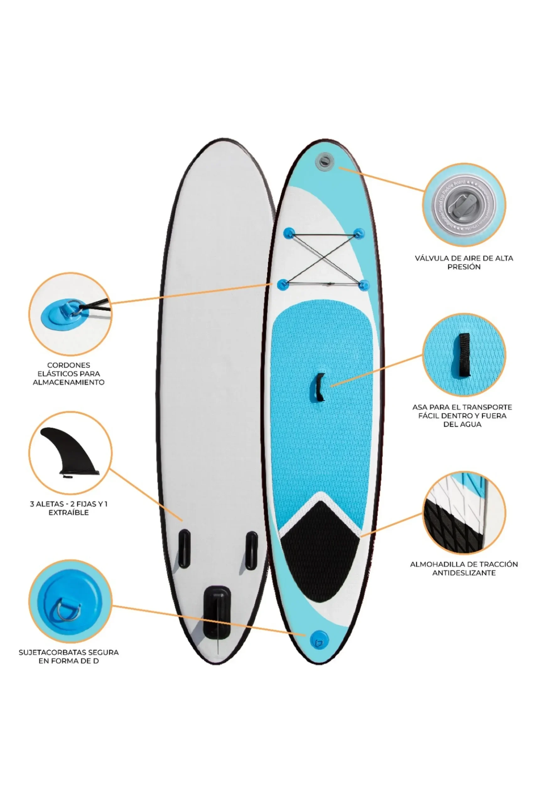 Prancha De Paddle Surf Insuflável Azul 307 X 72 X 11cm Monstershop
