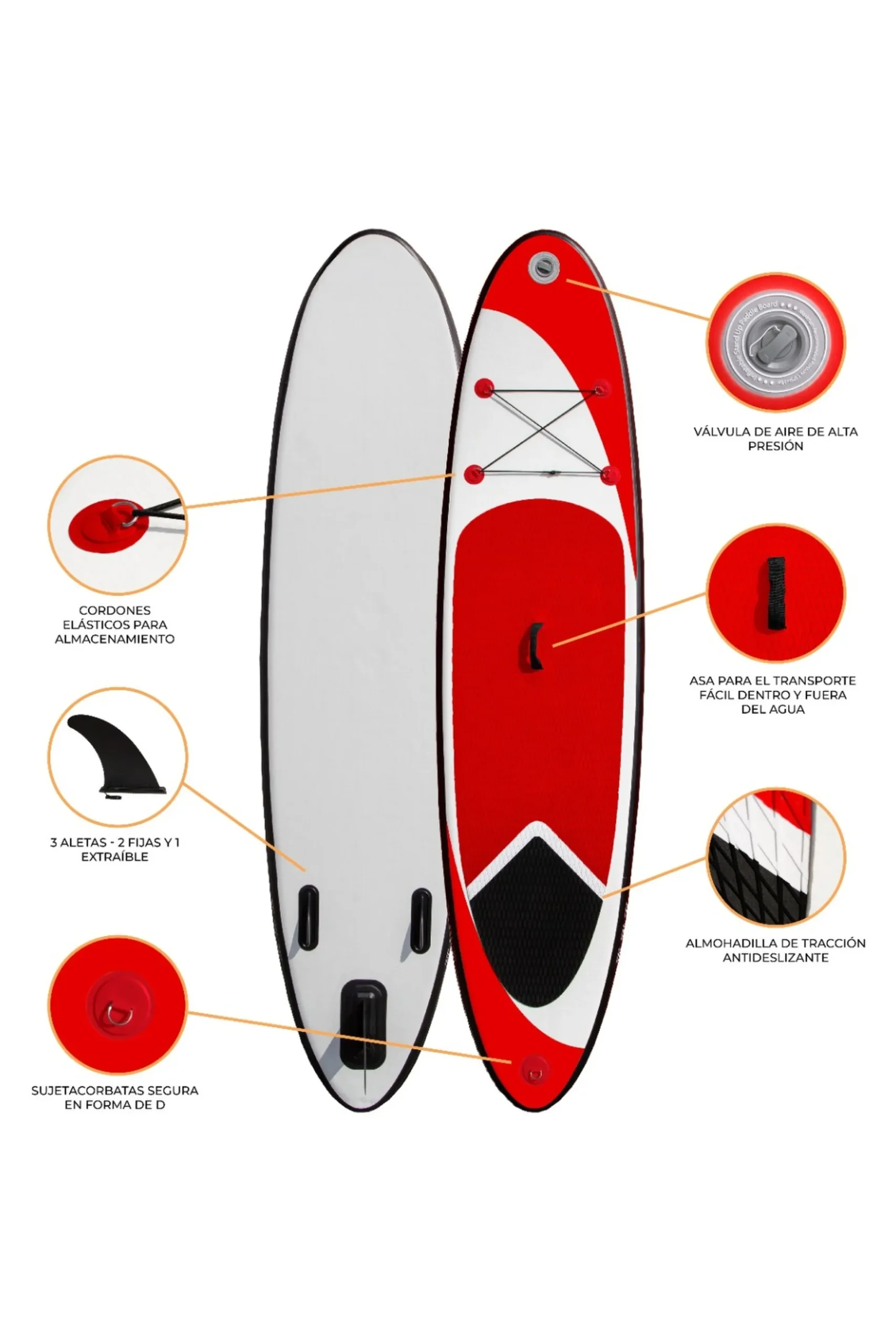 Prancha De Paddle Surf Insuflável Vermelha 307 X 72 X 11cm Monstershop