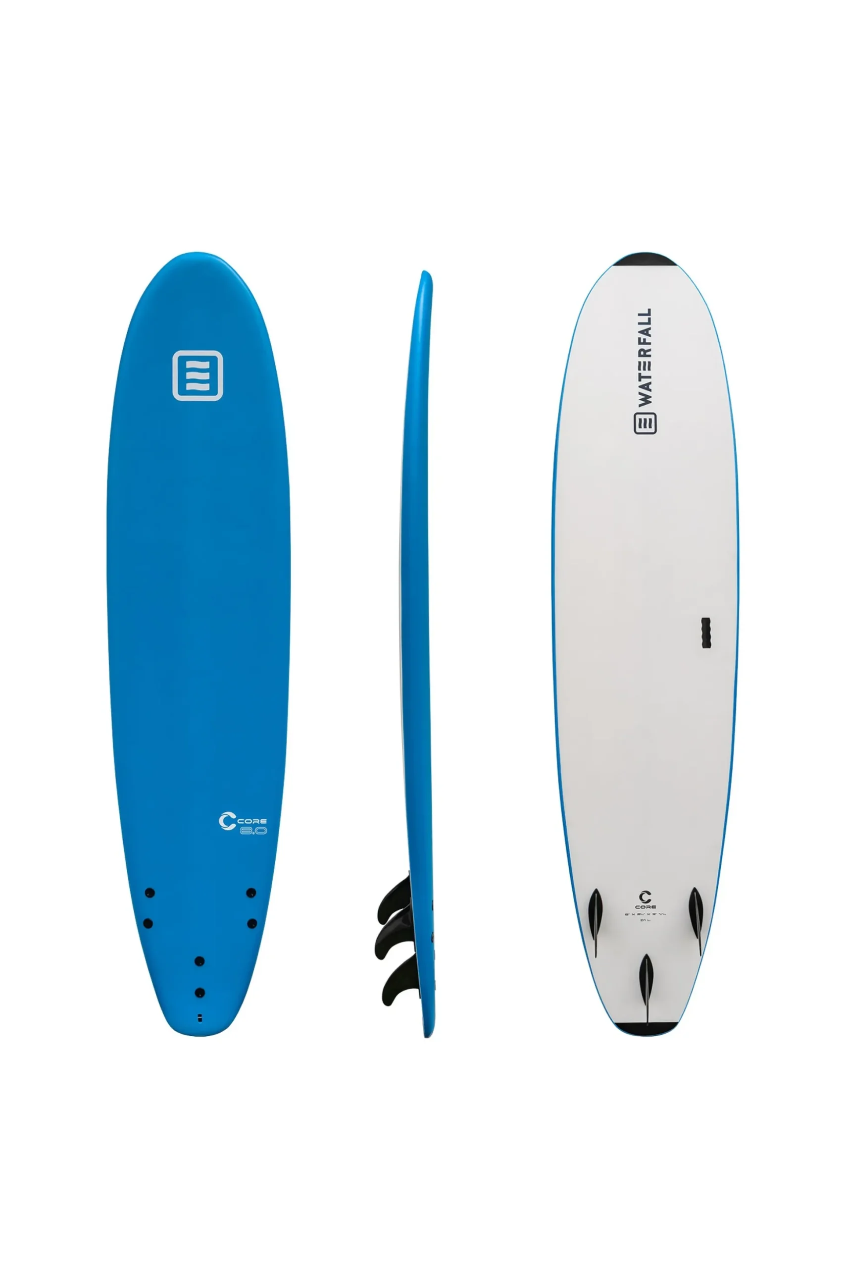 Prancha De Surf Waterfall Core 8' Azul + Leash + Quilhas
