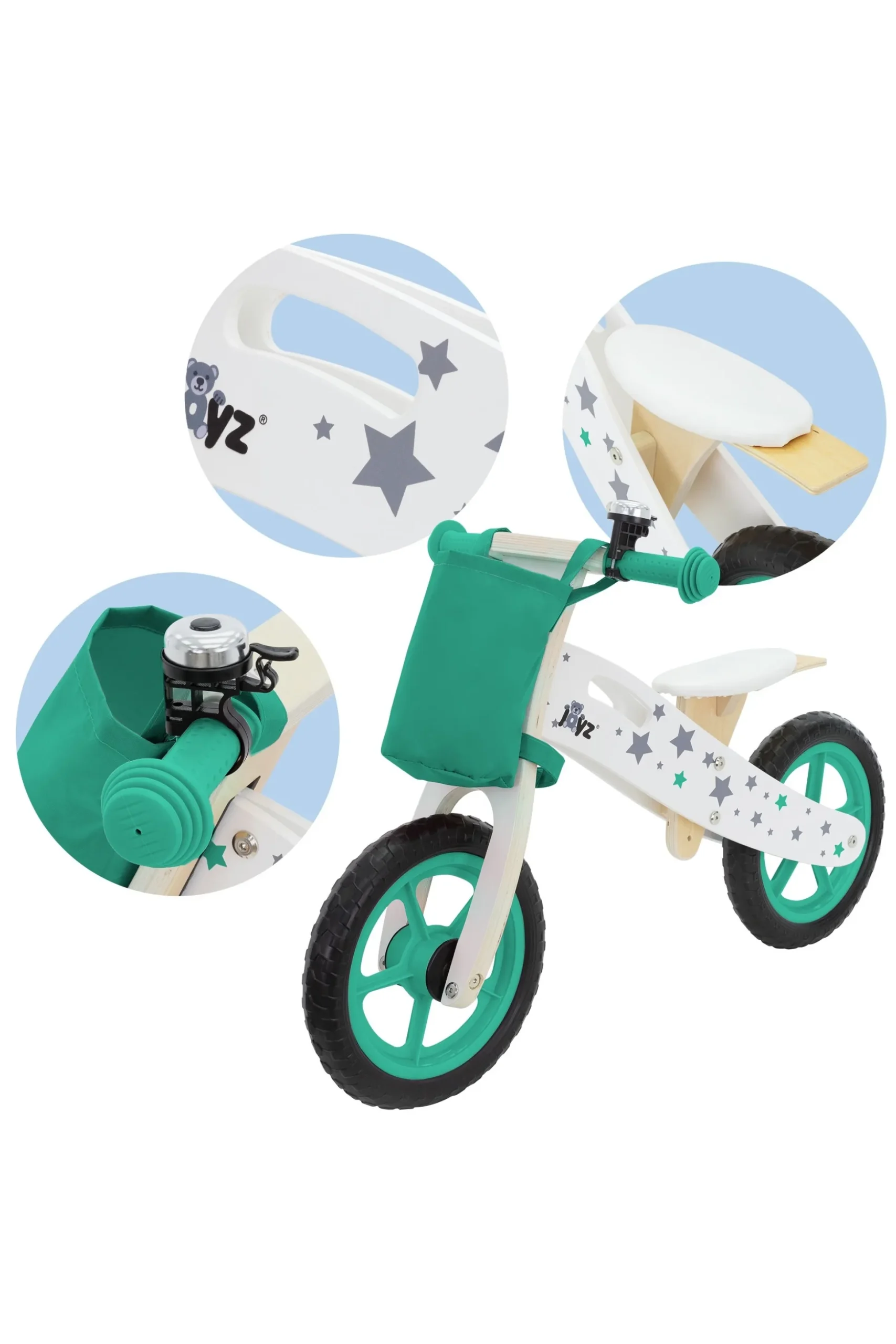 Roda De Corrida Para Crianças A Partir Dos 2 Anos 85x54 CM Verde Madeira Joyz