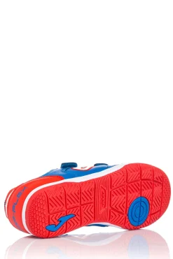Sapatilhas De Futsal Criança Joma Top Flex Jr. 2304 Com Fecho De Velcro. Marinho/vermelho