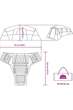 Tenda Camping Vidaxl 762 X 655 X 218 CM