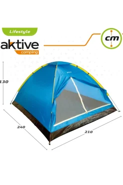 Tenda De Acampamento Aktive Com Cúpula Para 4 Pessoas 210x240x130 CM
