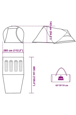 Tenda De Campismo Cúpula Para 4 Pessoas Vidaxl Impermeável 278 X 215 X 110/126 CM
