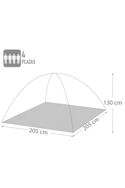 Tenda De Campismo 4 Pessoas 205x205x130 CM Aktive
