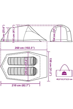 Tenda De Campismo Vidaxl 210 X 120 X 94 CM