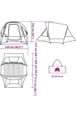 Tenda De Campismo Vidaxl 298 X 158 X 132 CM