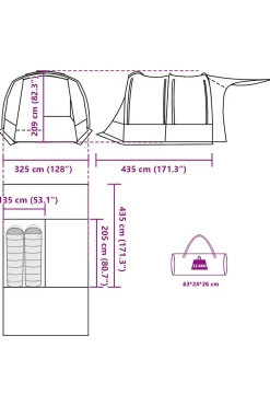 Tenda De Carro Vidaxl 403 X 325 X 209 CM