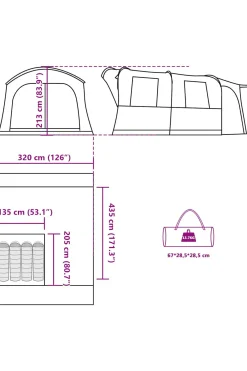 Tenda De Carro Vidaxl 205 X 135 X 190 CM