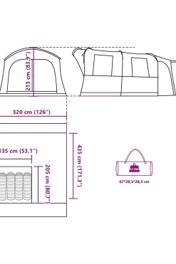 Tenda De Carro Vidaxl 205 X 135 X 190 CM