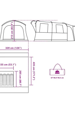 Tenda De Carro Vidaxl 205 X 135 X 190 CM