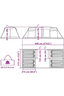 Tenda Familiar Vidaxl 698 X 315 X 200 CM