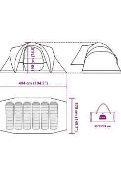 Tenda Familiar Vidaxl 494 X 370 X 190 CM