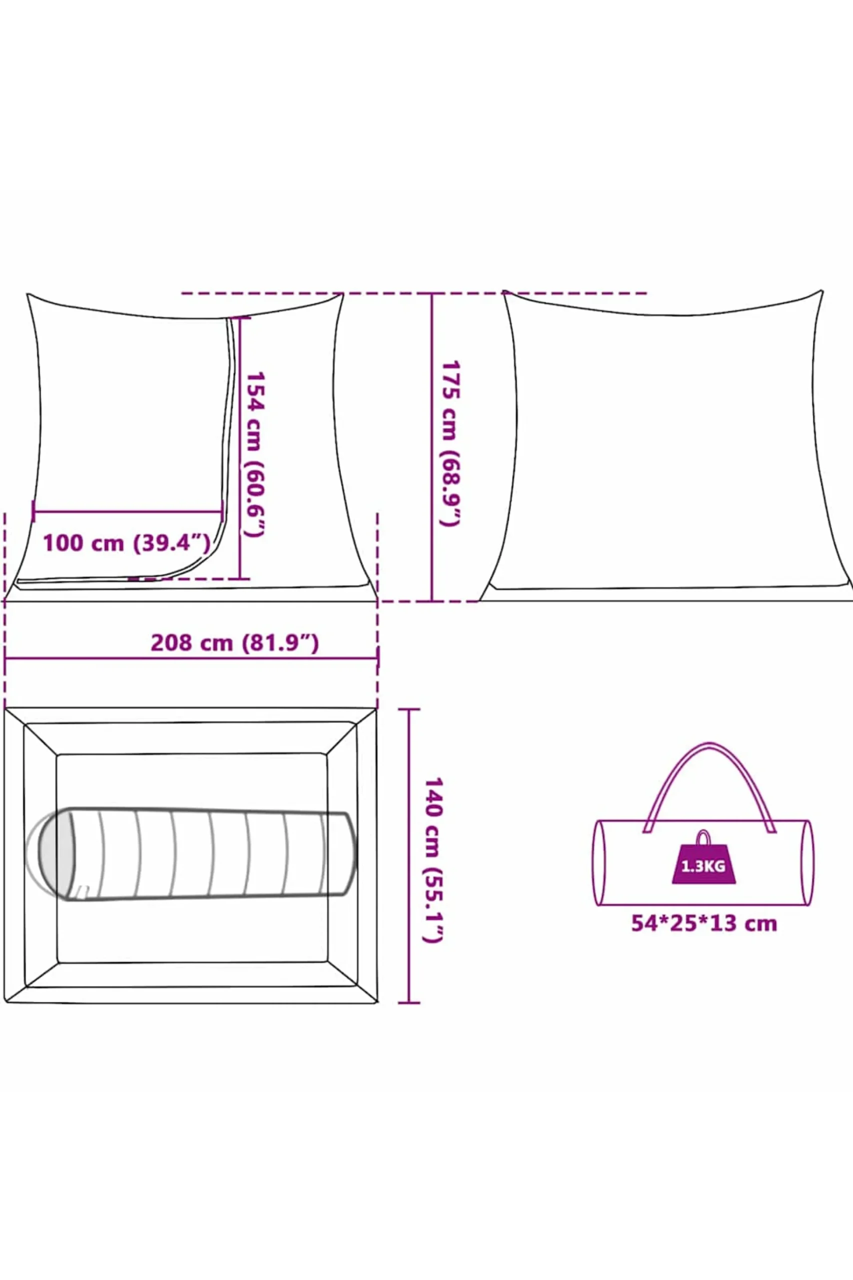 Tienda Interior Vidaxl 208 X 140 X 175 CM Malla